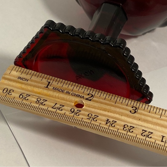 Vintage Avon water Goblet ruby red Glass 1876 Cape Cod design 6” tall - Picture 6 of 9